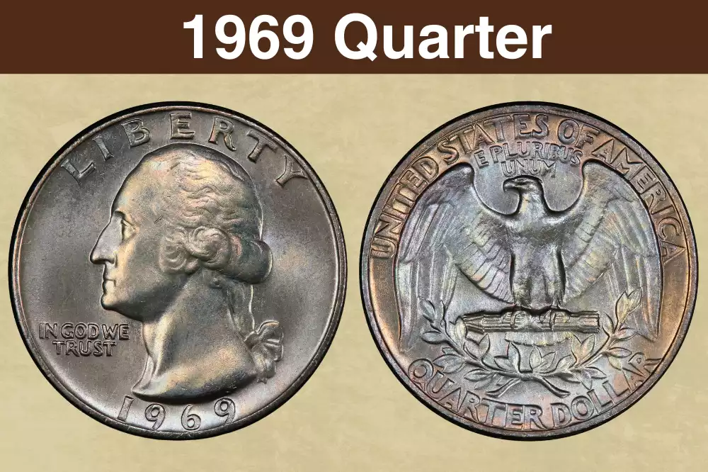 1969 quarter broadstrike error showing expanded flat edge without reeding and spread design
